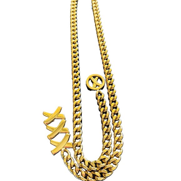 Paloma Picasso Vintage Gold-Tone X Heavy Chain Belt - One Size main image 7